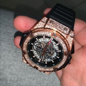 Iced Out Rose Gold Hublot Watch